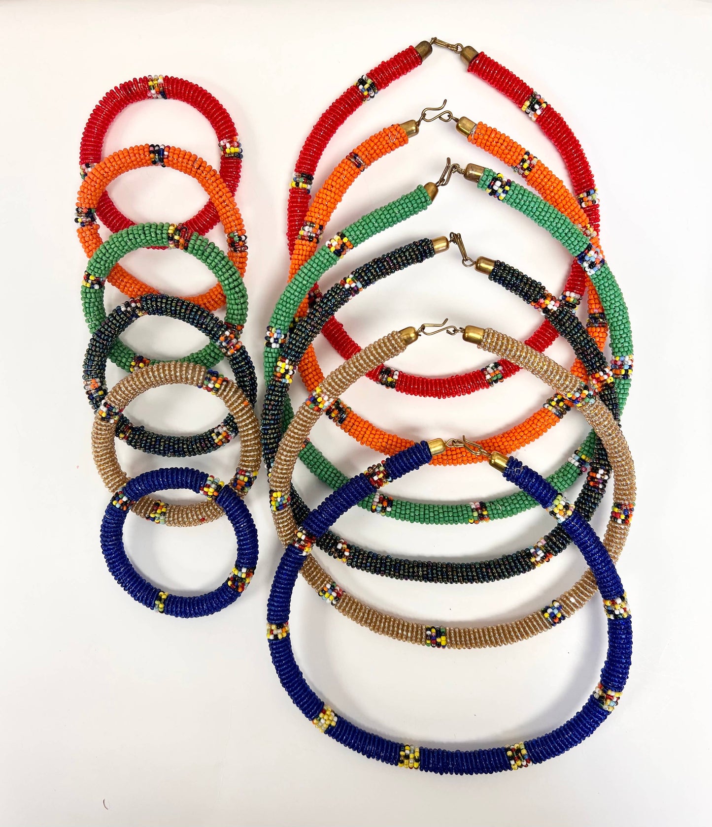 Maasai Necklace and Bracelet set, beaded