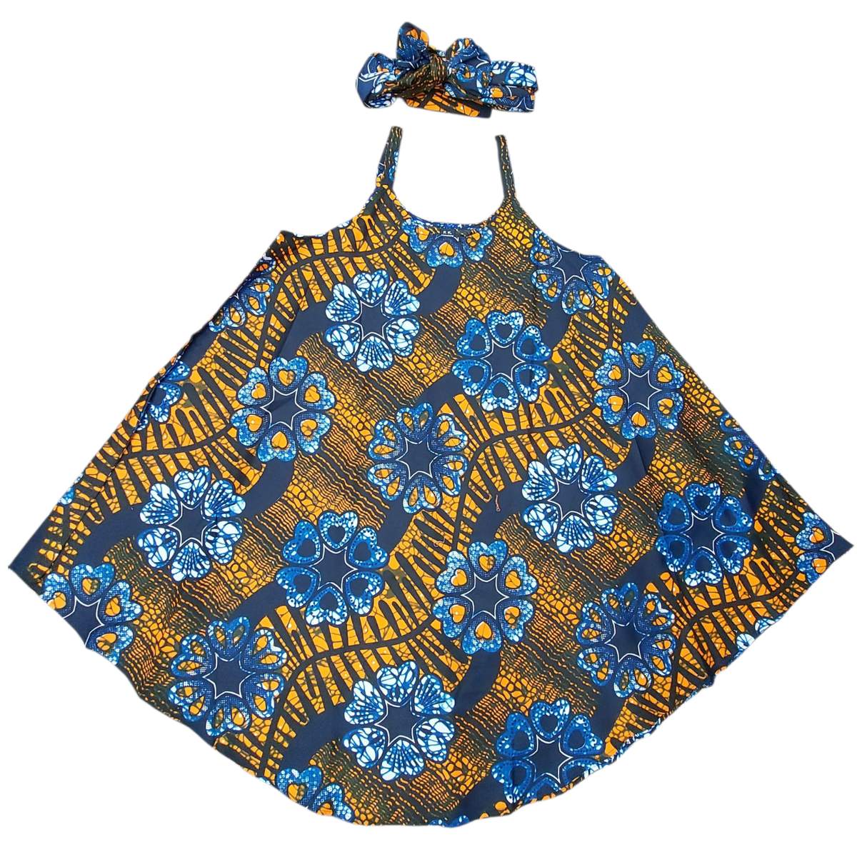 Sun Dress/ Mid Length/ Spagetti Straps/With Scarf