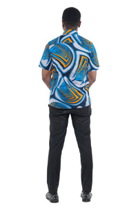 African Ankara Half Sleeves Casual Cotton Shirt For Men