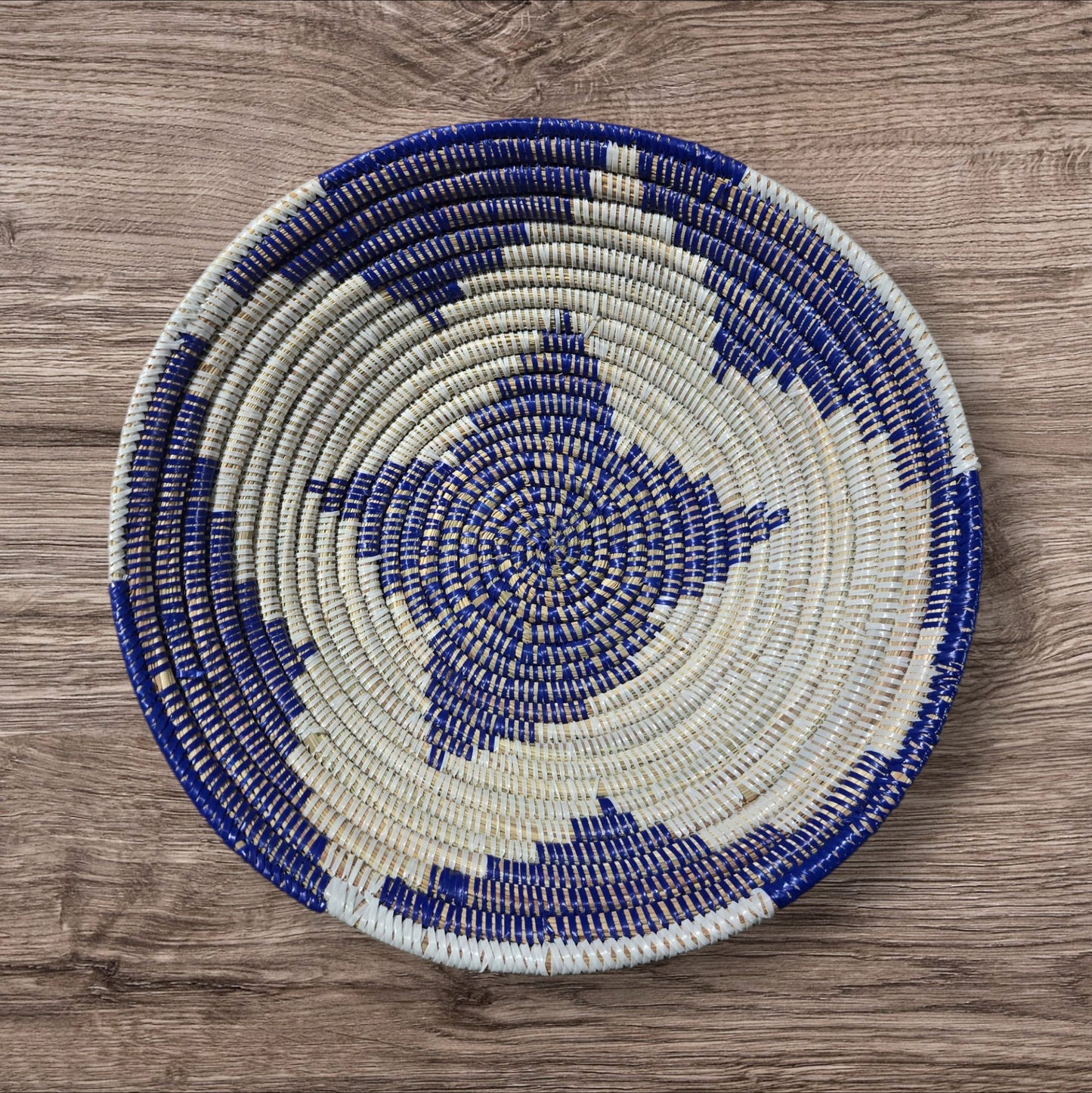 African Wall Basket / Bowl, sweet grass, multi-color