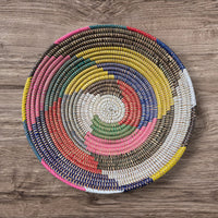 African Wall Basket / Bowl, sweet grass, multi-color