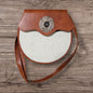 Kenyan Hair-On Cowhide & Leather Crossbody Purse with Hand-Beaded Medallion