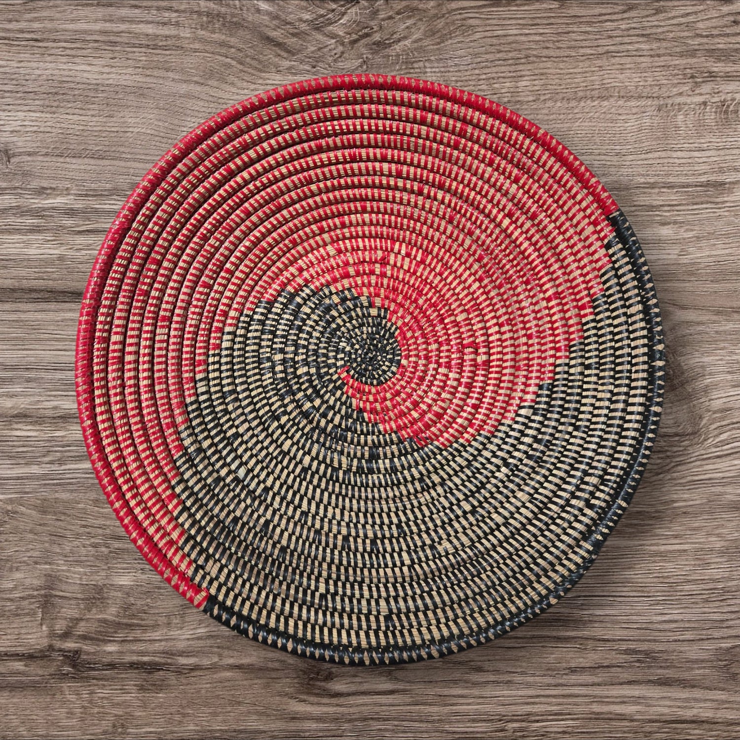 African Wall Basket / Bowl, sweet grass, multi-color