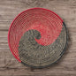African Wall Basket / Bowl, sweet grass, multi-color